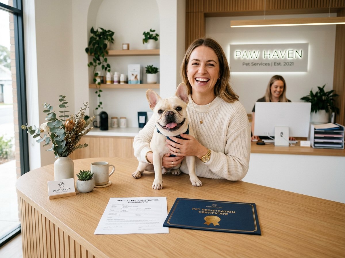 Pet registration and documentation desk at PetPerfect
