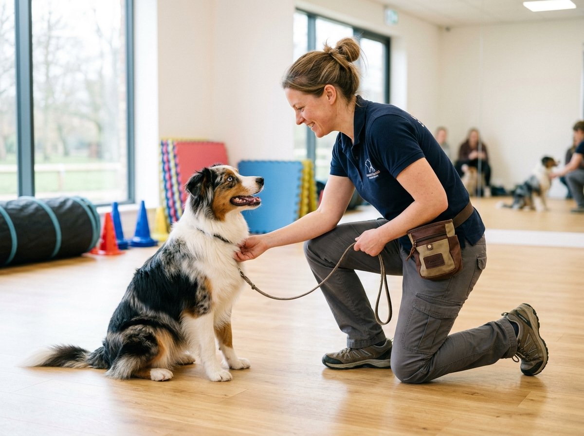Positive dog training session at PetPerfect